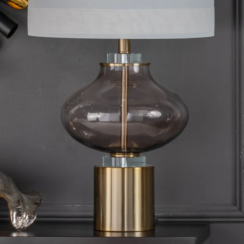 Glass + Metal Table Lamp