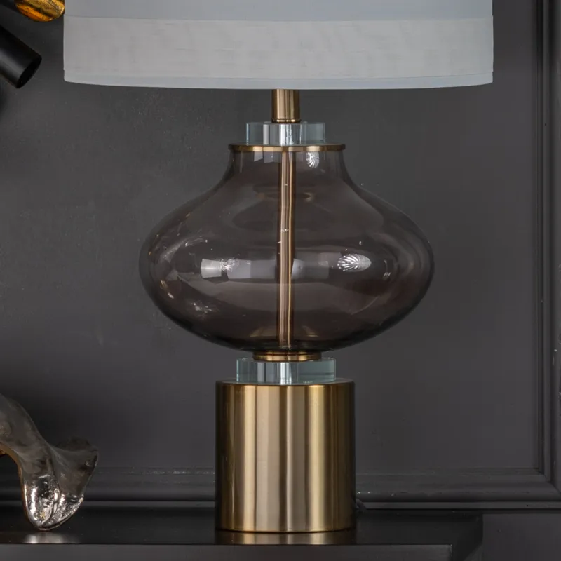 Glass + Metal Table Lamp
