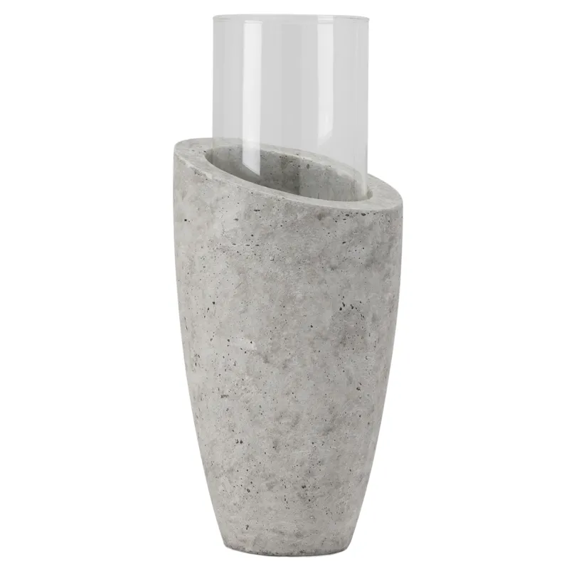 Rd. Ficonstone Candle Holder W. Glass Frame