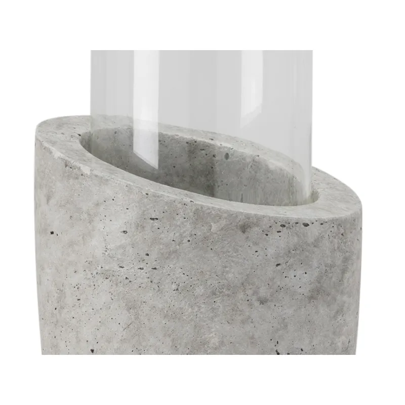 Rd. Ficonstone Candle Holder W. Glass Frame