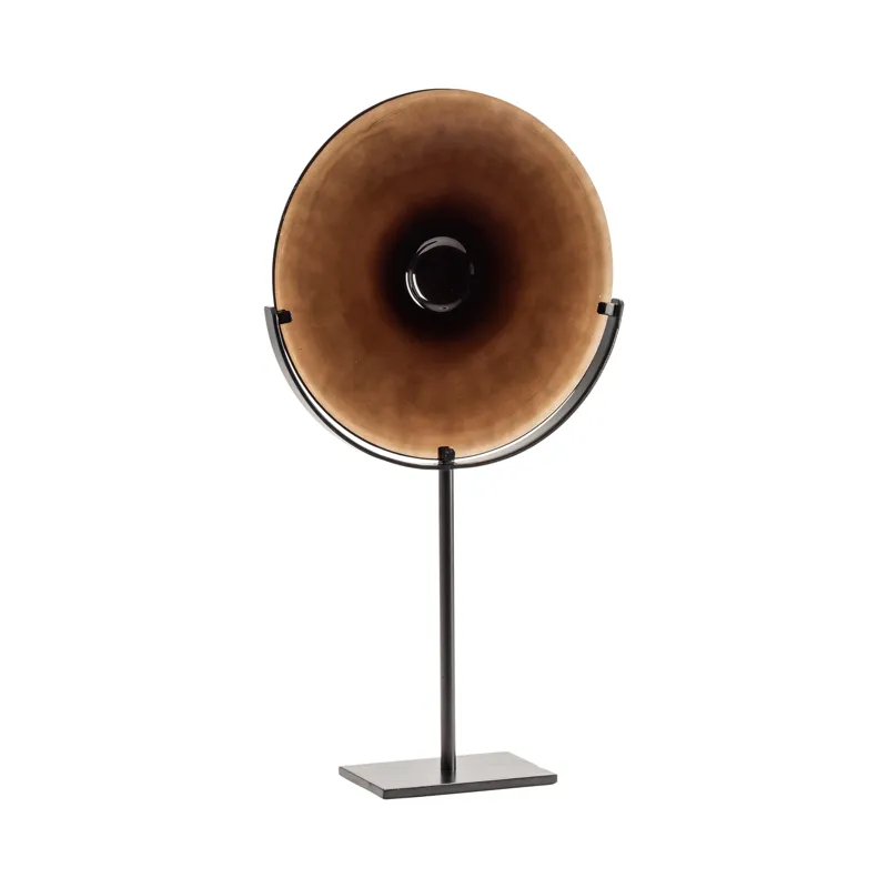 Miramar Tall Umber Blown Glass Disc With Stand