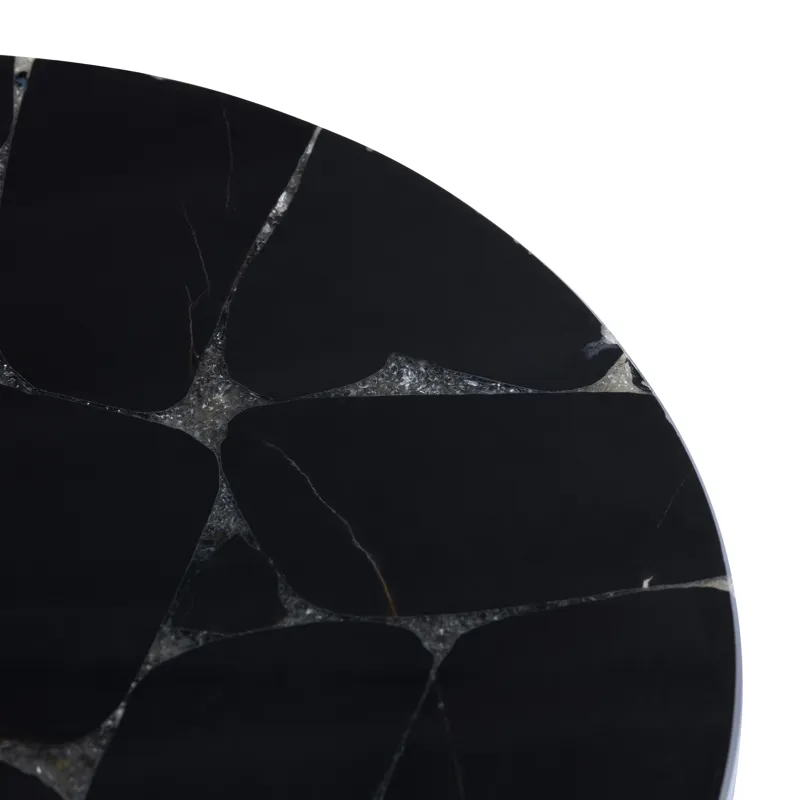 Obsidian Marble Accent Table