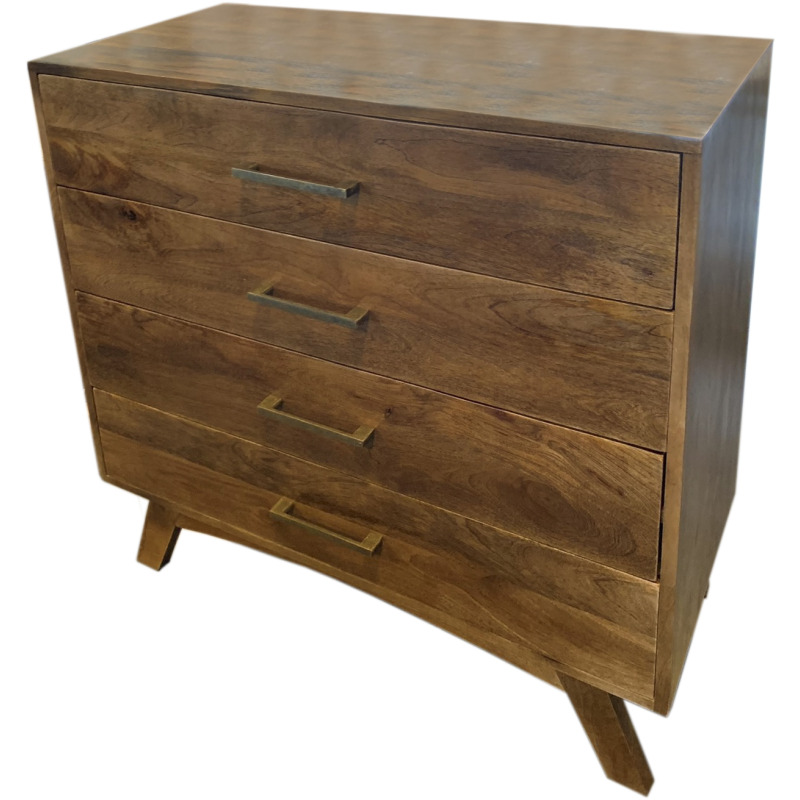 Bengal Manor Mango Wood 4 Drawer Chest Dovetail Case Heritage Finish