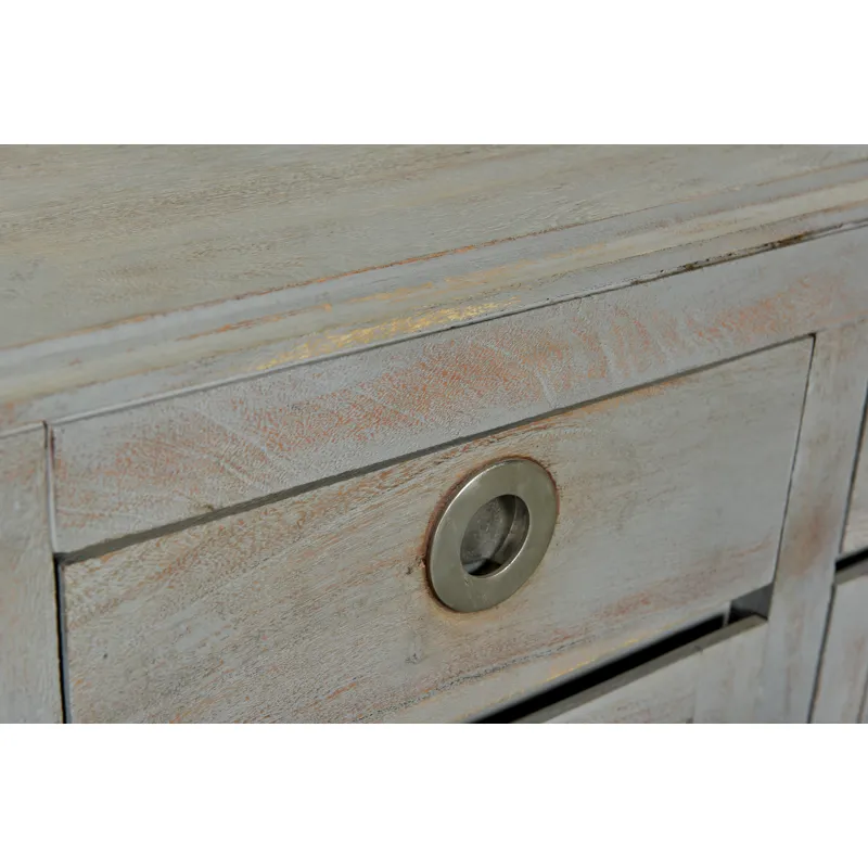 Bengal Manor Mango Wood Grey Wash 3 Drawer 3 Door Sideboard