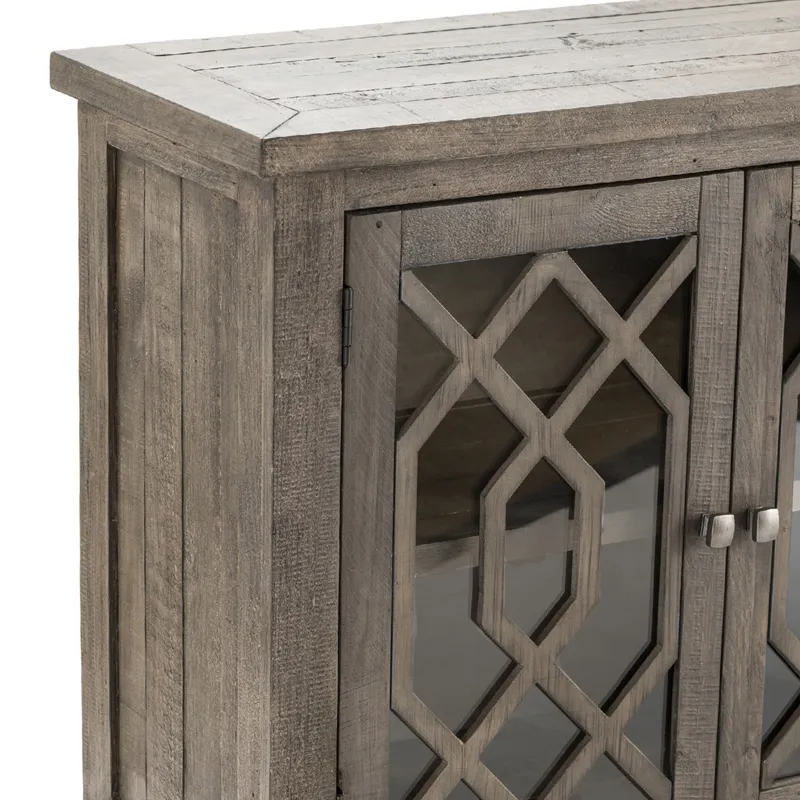 Pembroke Plantation Recycled Pine Distressed Grey 4 Door Sideboard Silo
