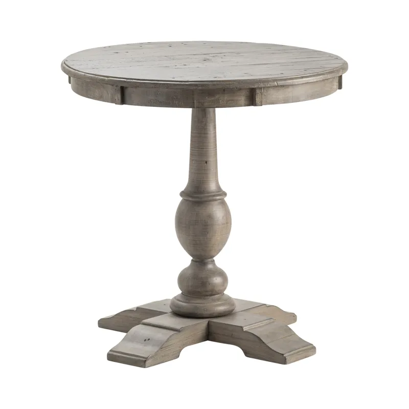 Pembroke Plantation Recycled Pine White Wash Round Accent Table Silo