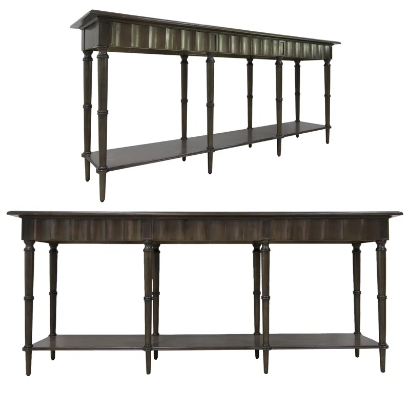 Hawthorne Estate Scalloped Pine 8 Leg Console Table
