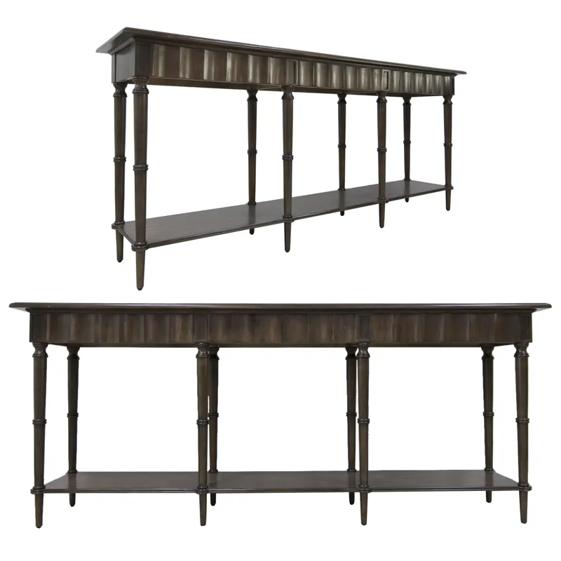 Hawthorne Estate Scalloped Pine 8 Leg Console Table