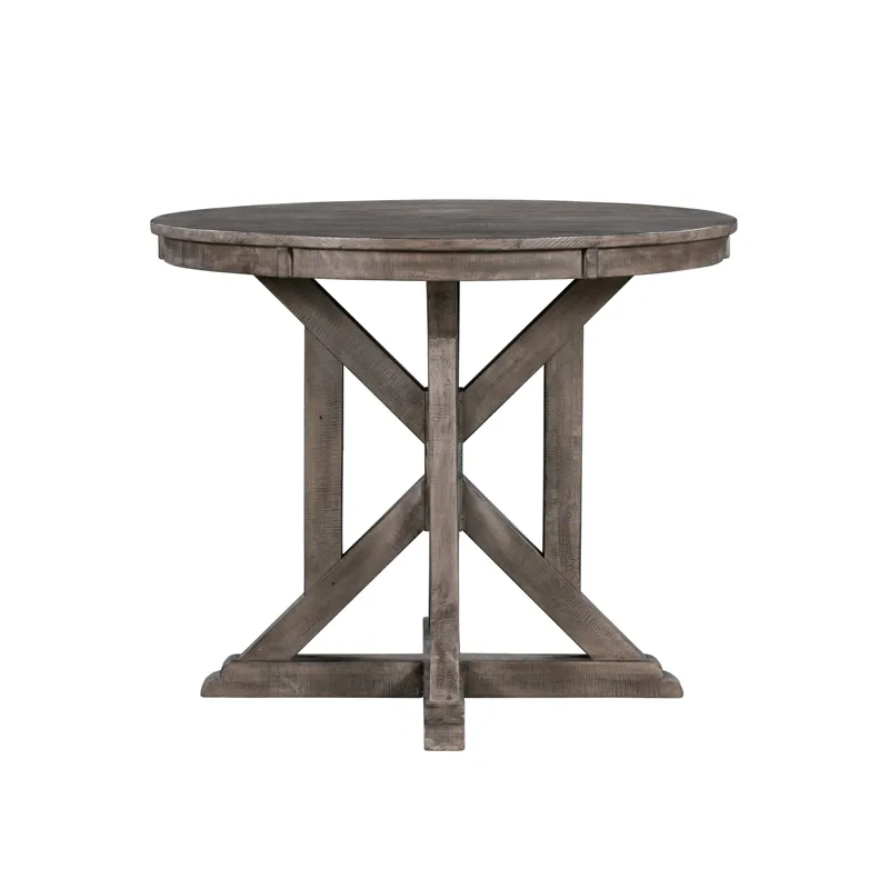 Pembroke Plantation Recycled Pine Distressed Grey Wood Base Accent Table