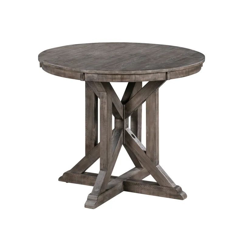 Pembroke Plantation Recycled Pine Distressed Grey Wood Base Accent Table