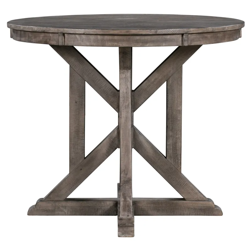Pembroke Plantation Recycled Pine Distressed Grey Wood Base Accent Table