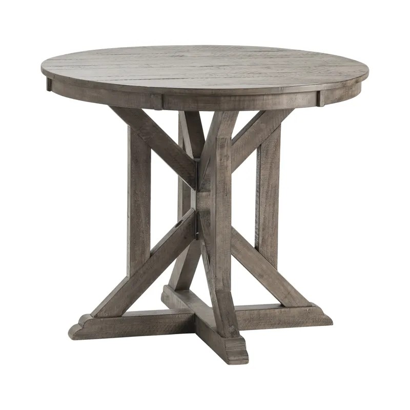 Pembroke Plantation Recycled Pine Distressed Grey Wood Base Accent Table Silo