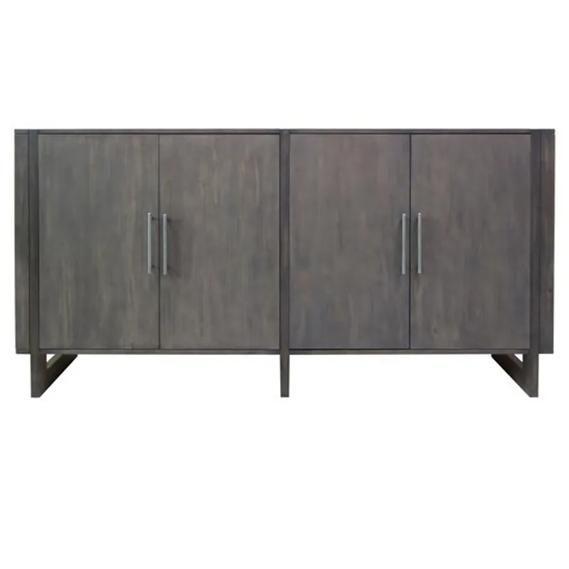 Hawthorne Estate Inset Wood Frame 2 Tone Grey Wash 4 Door Sideboard