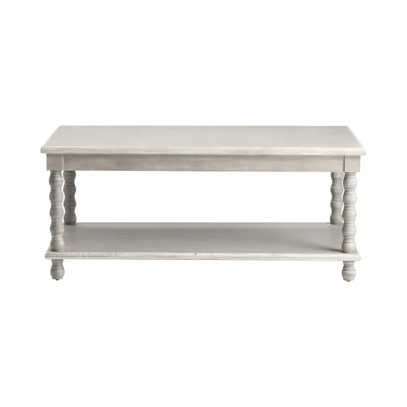 Pembroke Turned Leg Chalk Grey Rectangle Cocktail Table Silo
