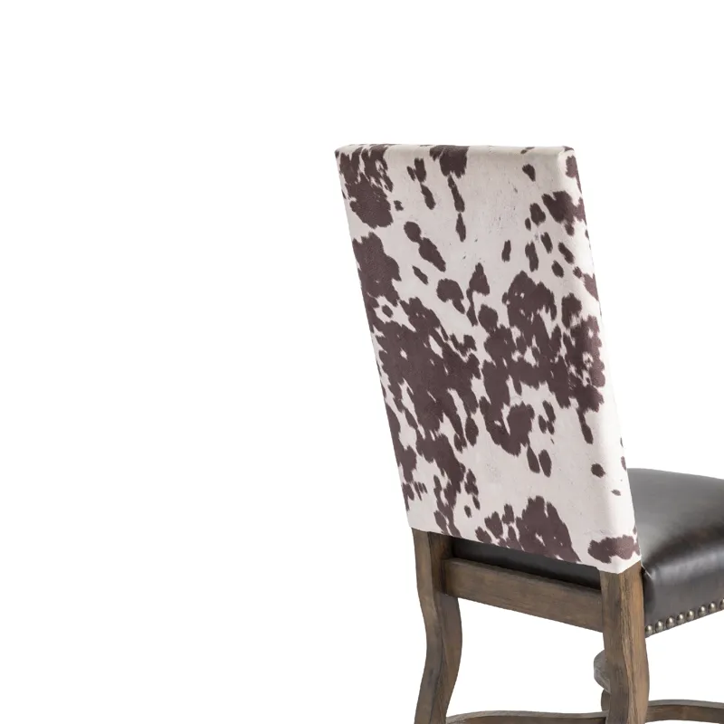 Mesquite Ranch Leather And Faux Cowhide Side Chair