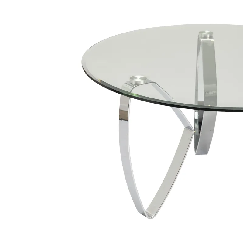 Hollywood Nickel Tri Leg Round Cocktail Table Silo