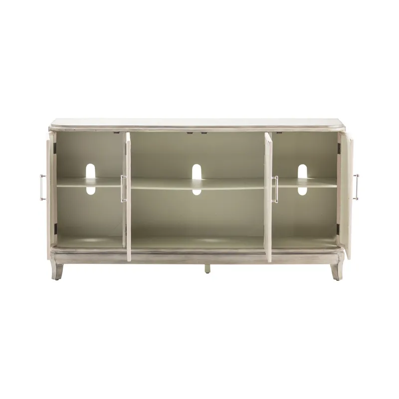 Marshall 4 Linen Door Acrylic Hardware Grey Wash Sideboard Silo