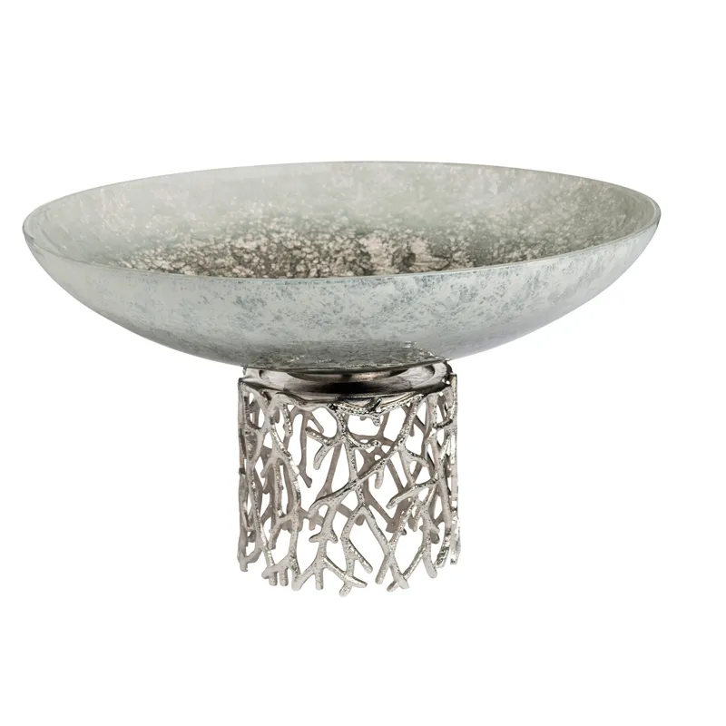 Silver Coral Glass Bowl
