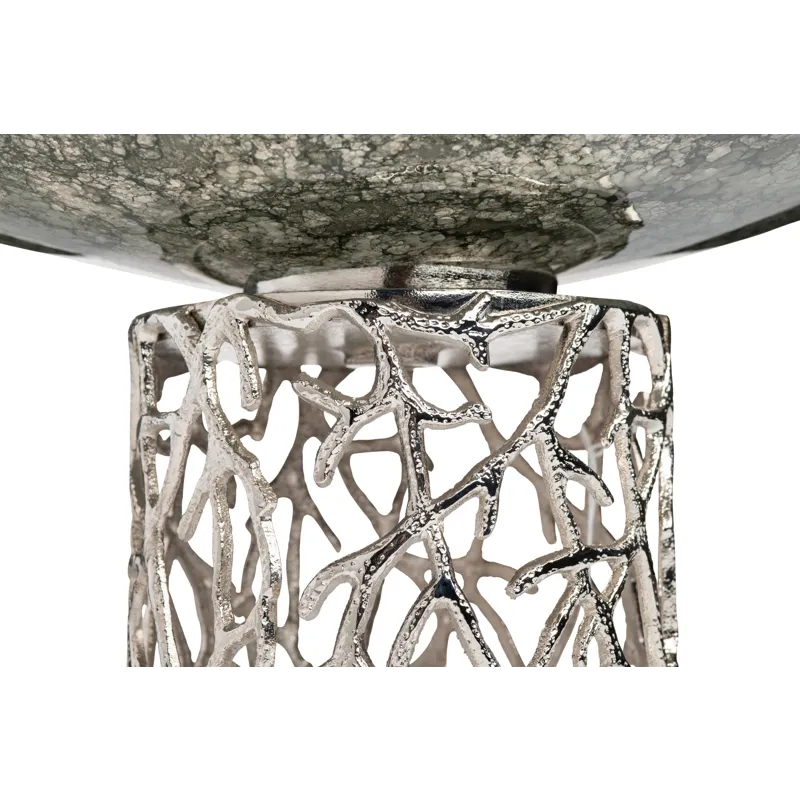 Silver Coral Glass Bowl