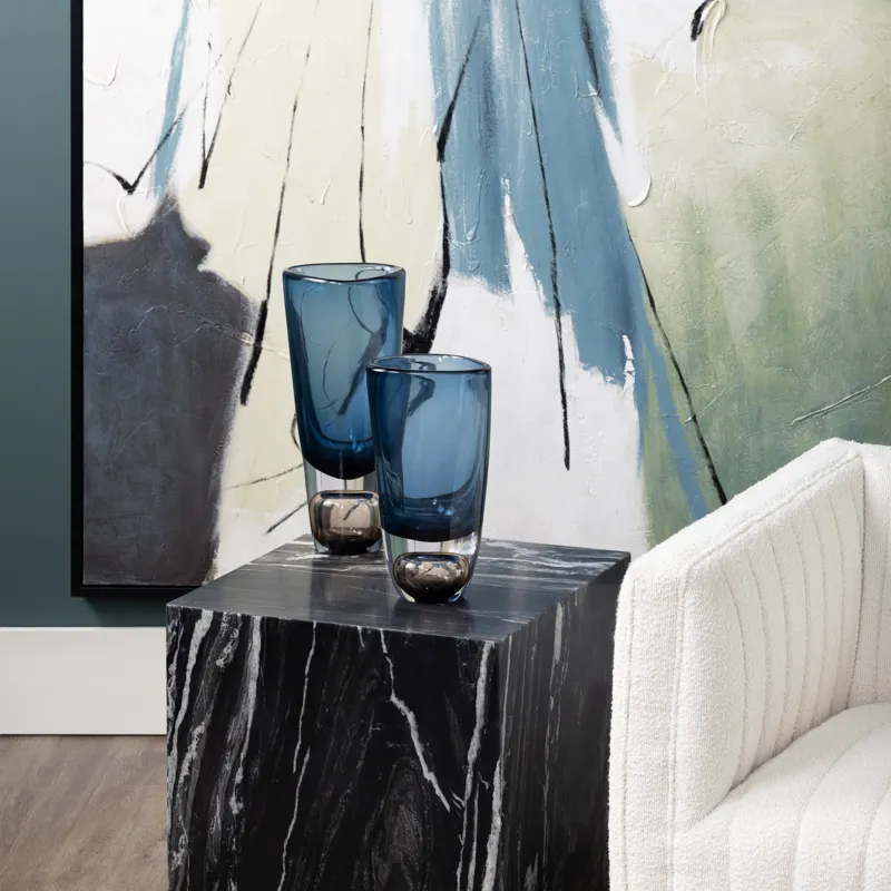 Renner Large Blue Glass Vase