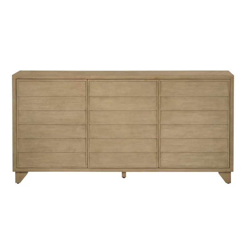 Smooth Tan 3-door Reeded Media Credenza/sideboard