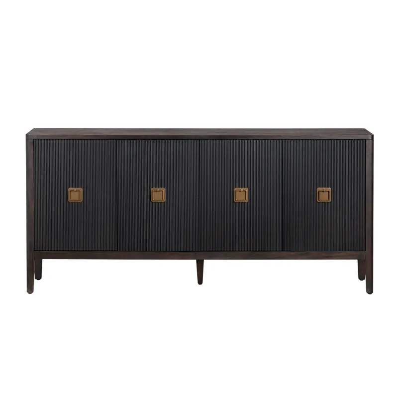 Dark Brown 4-door Media Credenza/sideboard