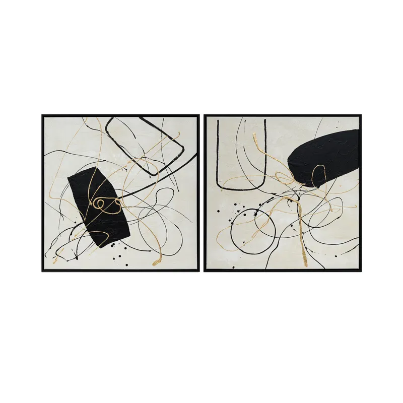 Holley 2-piece Modern Abstract Framed Canvas Wall Art Set