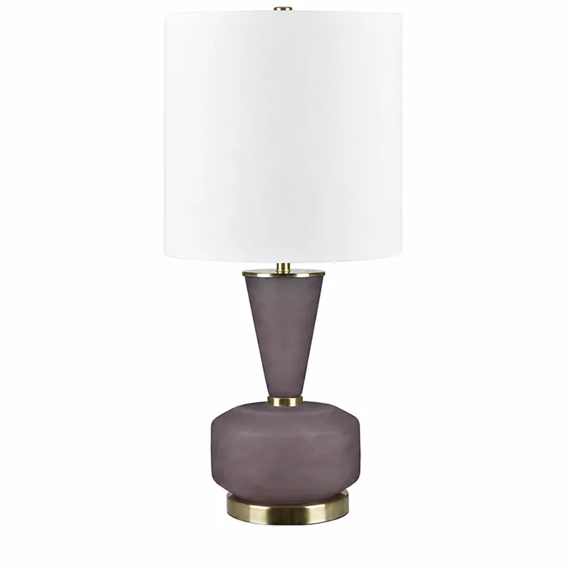 Purple Frosted Glass Table Lamp