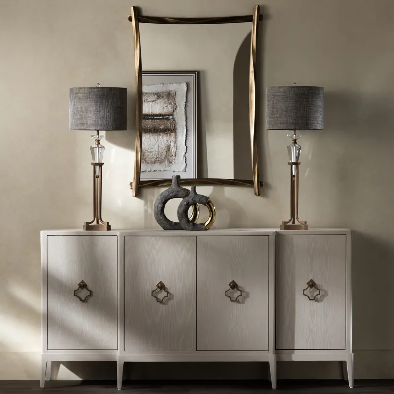 Crystal & Metal Table Lamp With Shade