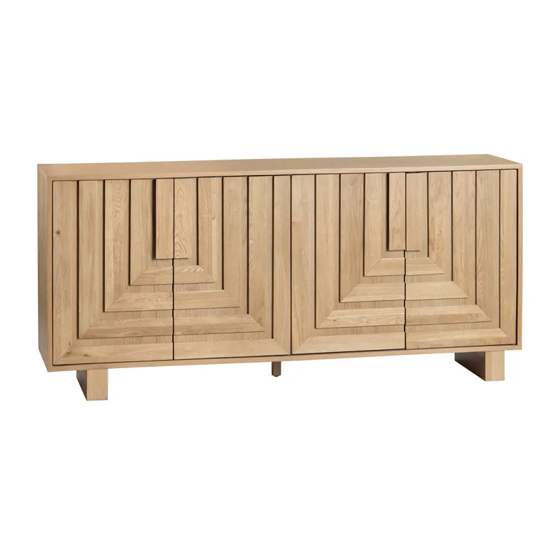 Brown Solid Wood 4-door Media Credenza/sideboard