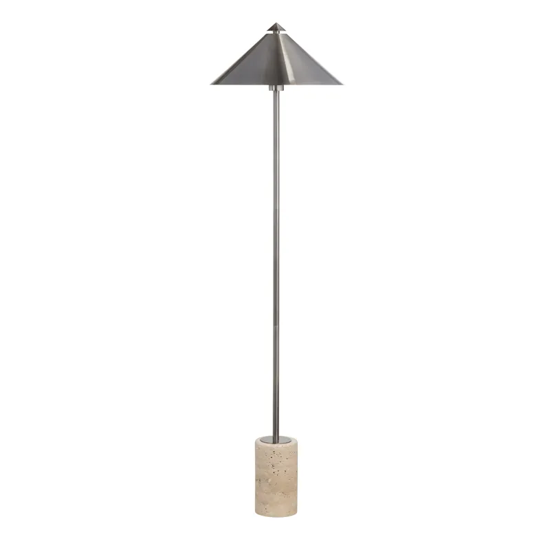 Marble Floor Lamp With Metal Shade