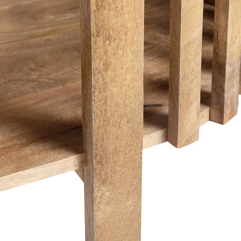 Solid Mango Brown 1 Shelf Sofa/console Table