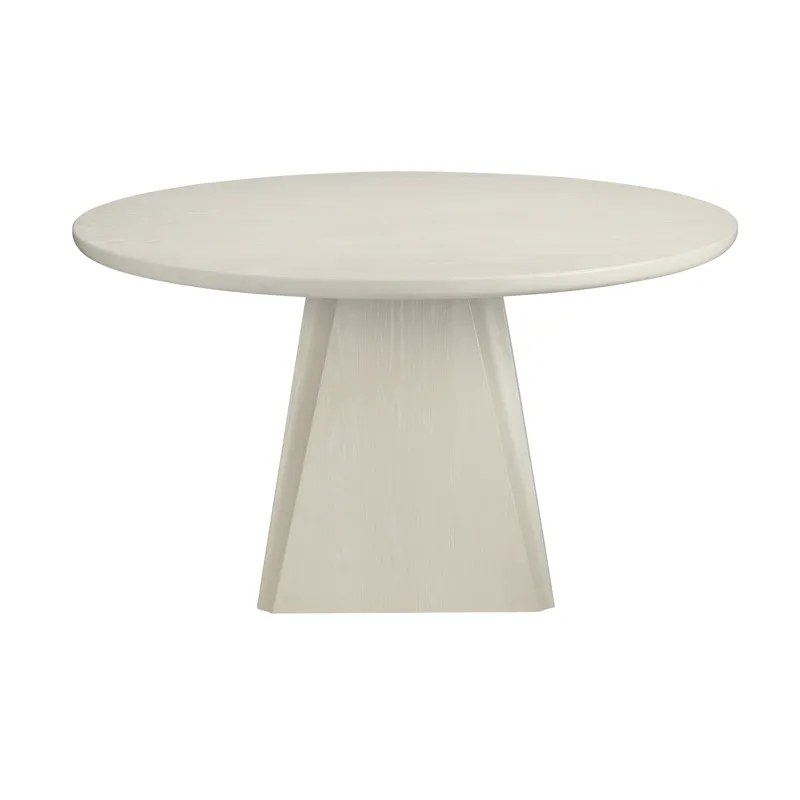 Round Cream Wooden Dining Table
