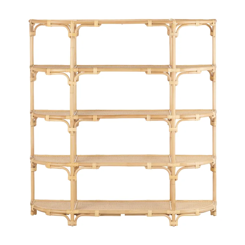 63.25 In. Tan Raffia 4 Shelf Etagere/bookcase