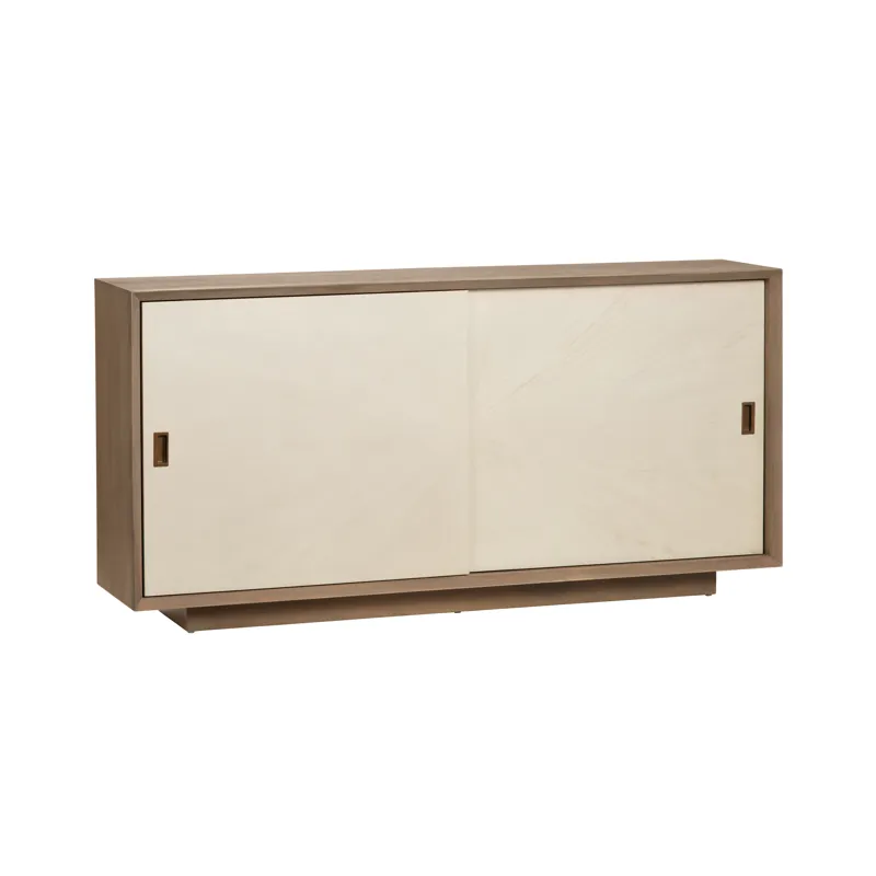 Natural Brown 2 Sliding Door Media Credenza/sideboard