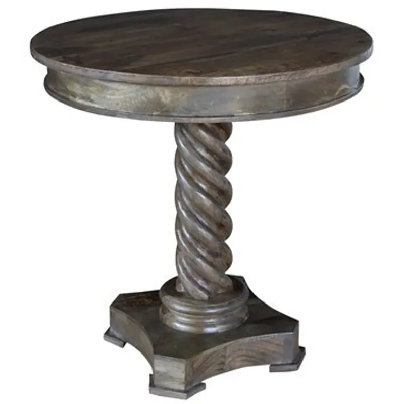 Bengal Manor Mango Wood Carved Rope Twist Accent Table