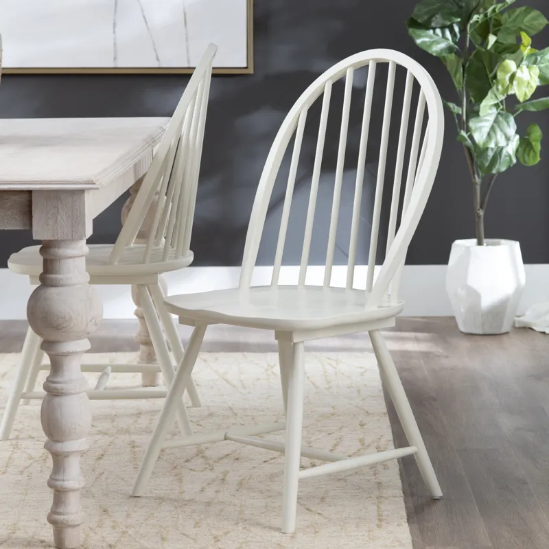 Set Of 2 White Dining Chairs