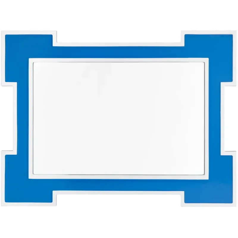Retro 2 Geometric Blue Accent Wall Mirror