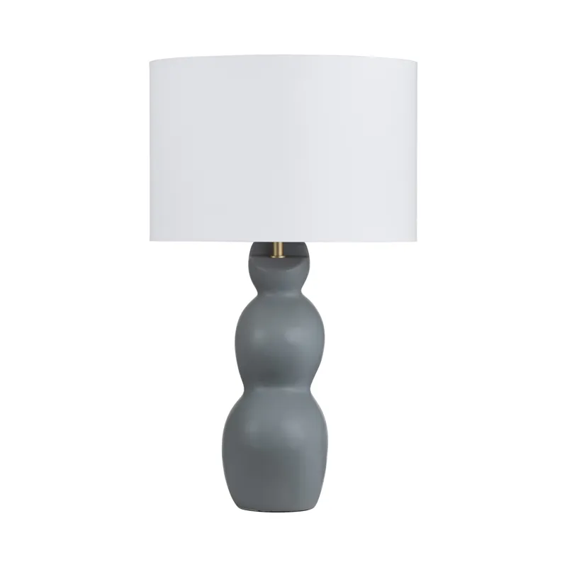 H Ceramic Table Lamp With Shade