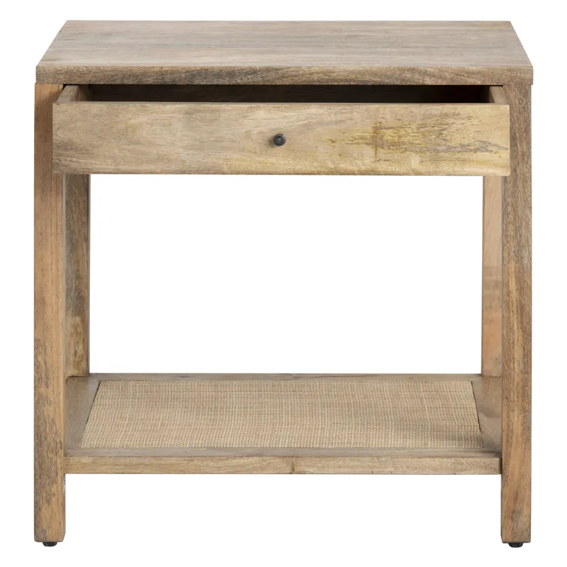 Brown Bleached Solid Mango 1 Drawer Accent/end
