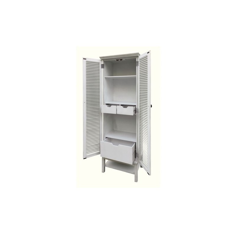 Magnolia Louvered 2 Door Tall White Storage CVFZR3682 by