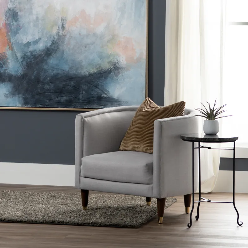 Black Petrified Wood And Metal Round Accent/end Table