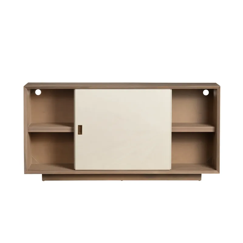 Natural Brown 2 Sliding Door Media Credenza/sideboard