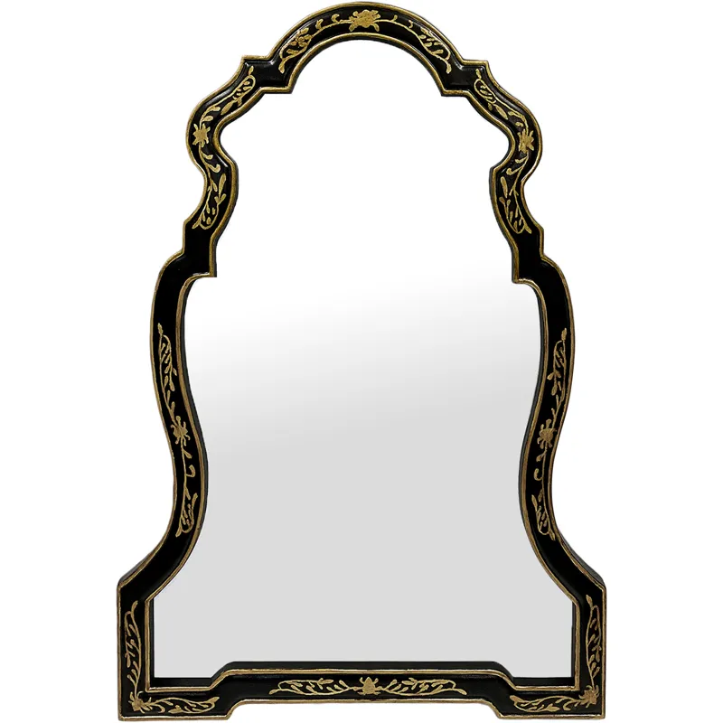 Versailles Ornate Black And Gold Wall Mirror