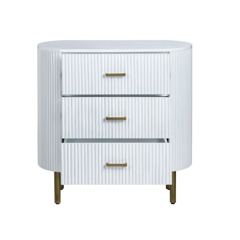 3-drawer White Accent Chest