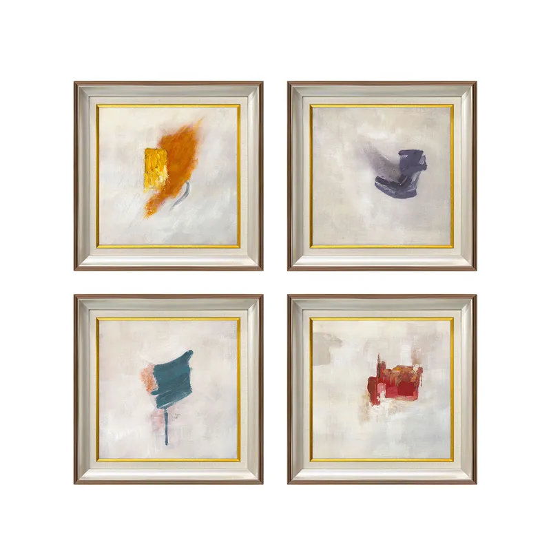 Winds Of Color 4-piece Abstract Hand-painted Framed Canvas Wall Art Set