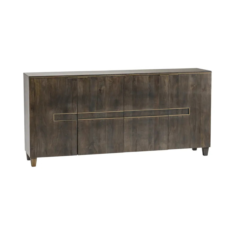 Solid Wood & Metal 4-door Media Credenza/sideboard