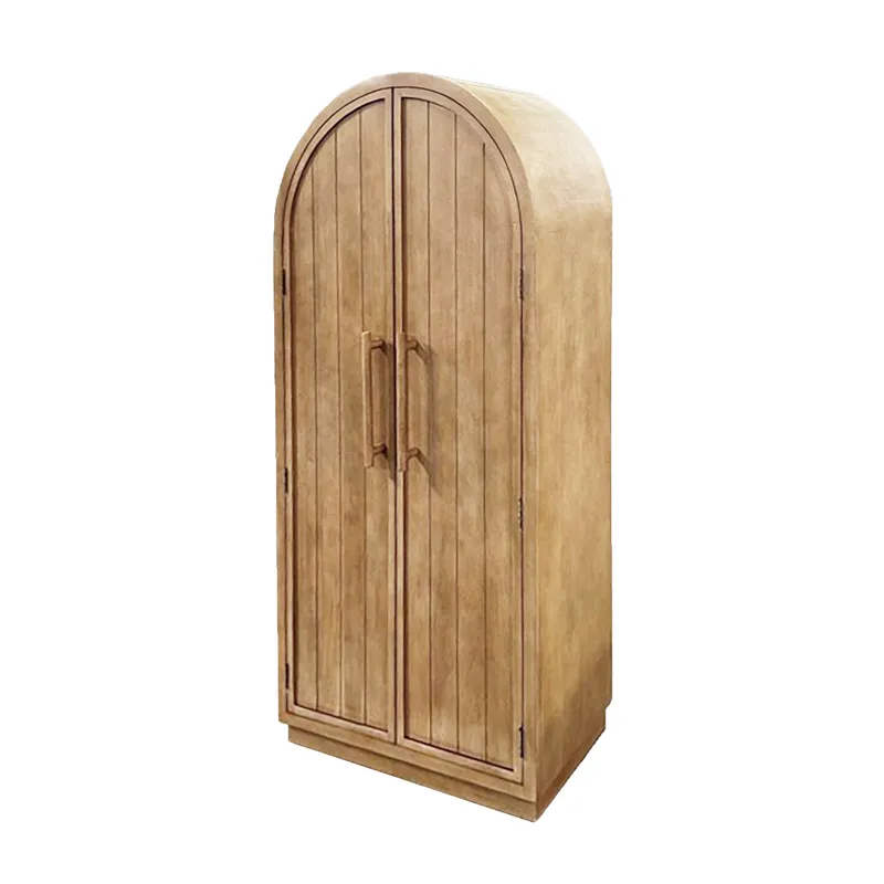 2-door Tan With Yellow Undertones Tall Accent Cabinet