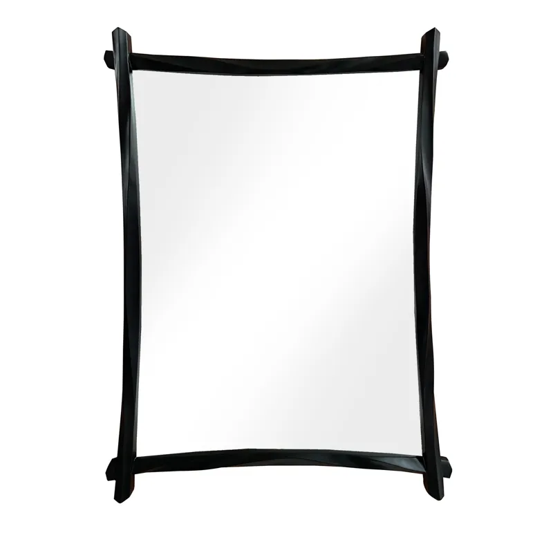 Cullen Modern Black Twisted Frame Wall Mirror