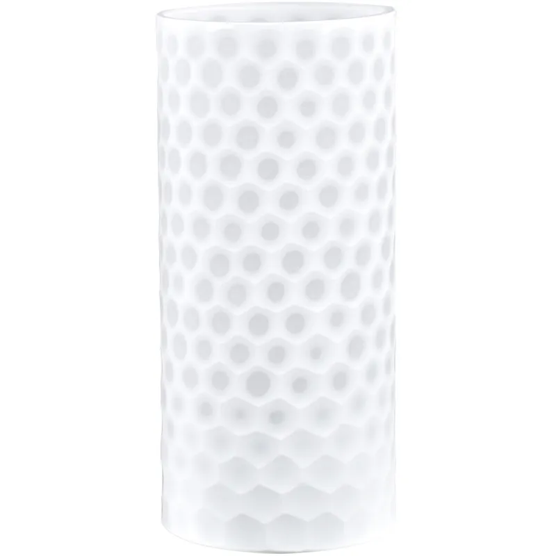 Porsha Embossed Small White Glass Vase